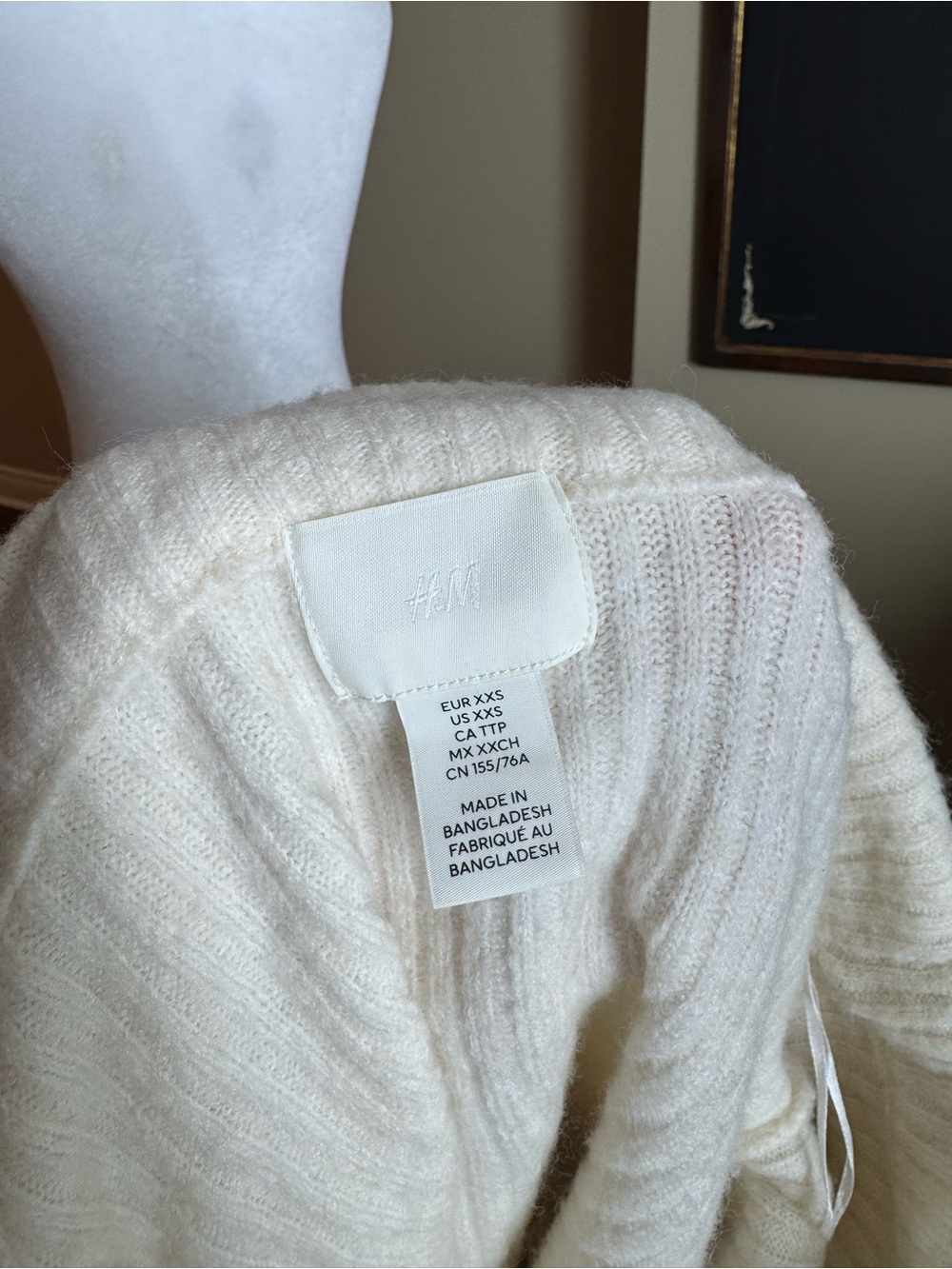 H&M Cream Off-the-Shoulder Ribbed Sweater - Picture 7 of 10